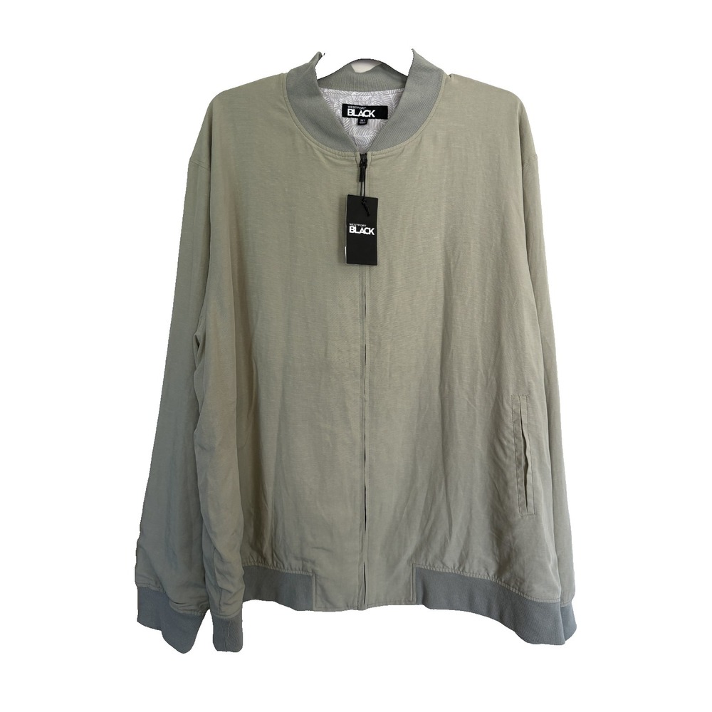Westport Black Bomber Jacket 3XT Big Tall Green Full Zip Lightweight NWT